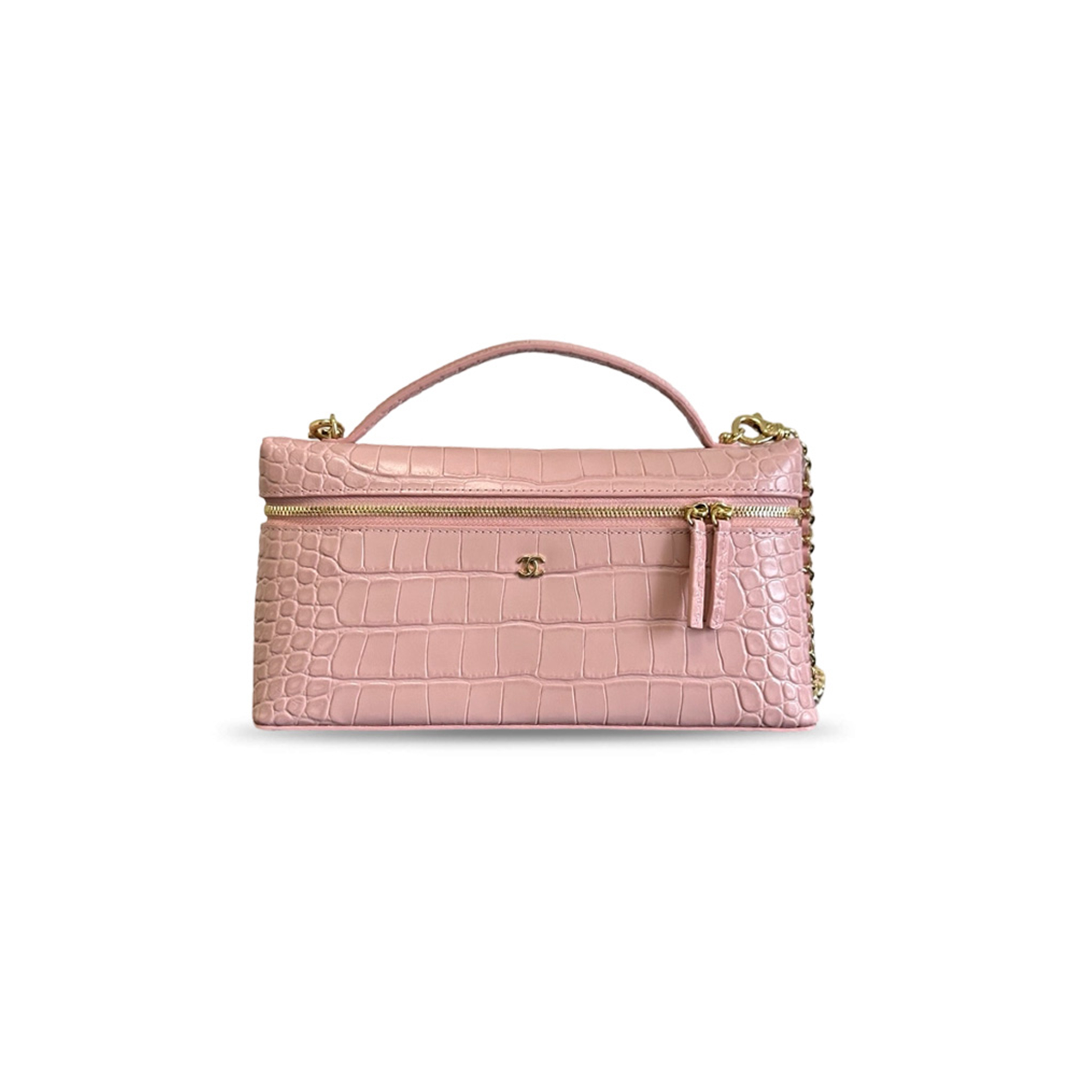 CHANEL MASTER CROCODILE EMBOSSED LEATHER VANITY BAG WITH CHAIN AP5438 (25*12*5cm)